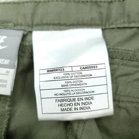 Nike Cargo Capri Pants Medium Drawstring Army Green - Picture 9 of 9